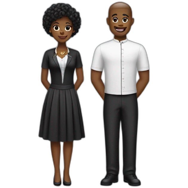 black lady with waiter dress emoji
