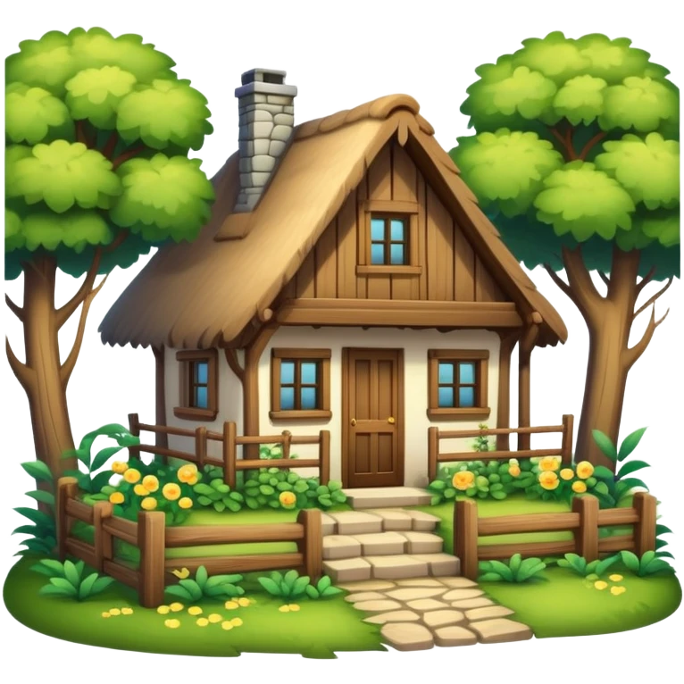 cottage in woods emoji