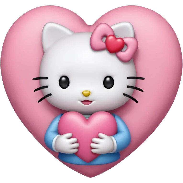 Hello kitty hug a heart pink emoji