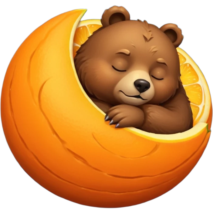 Bear sleeping on orange in space emoji