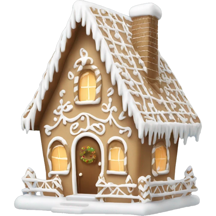 Cosy white gingerbread house  emoji