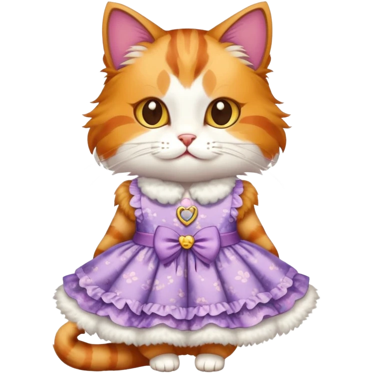 Cat wearing dress emoji
