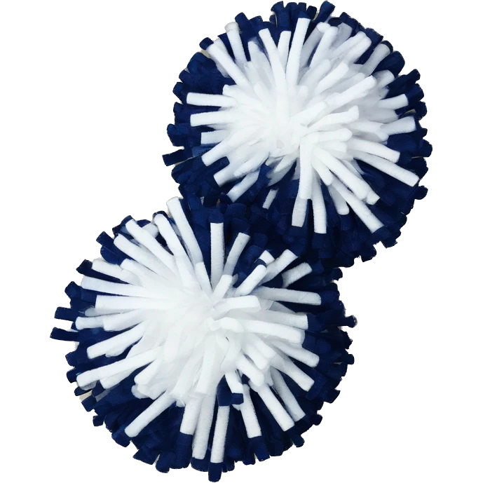 navy blue and white cheer poms emoji