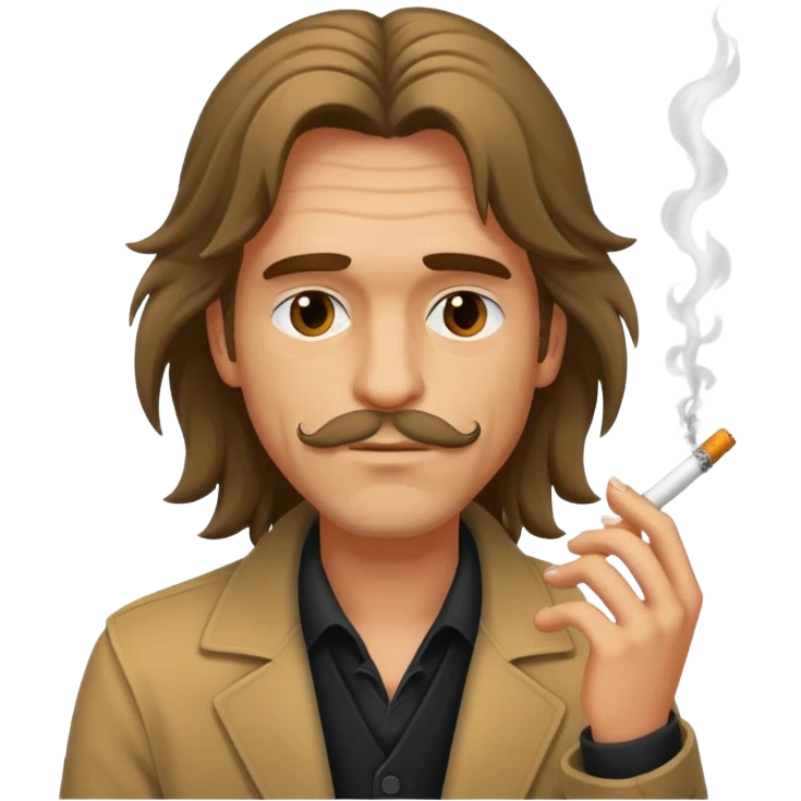 un hombre fumando con greñas  emoji