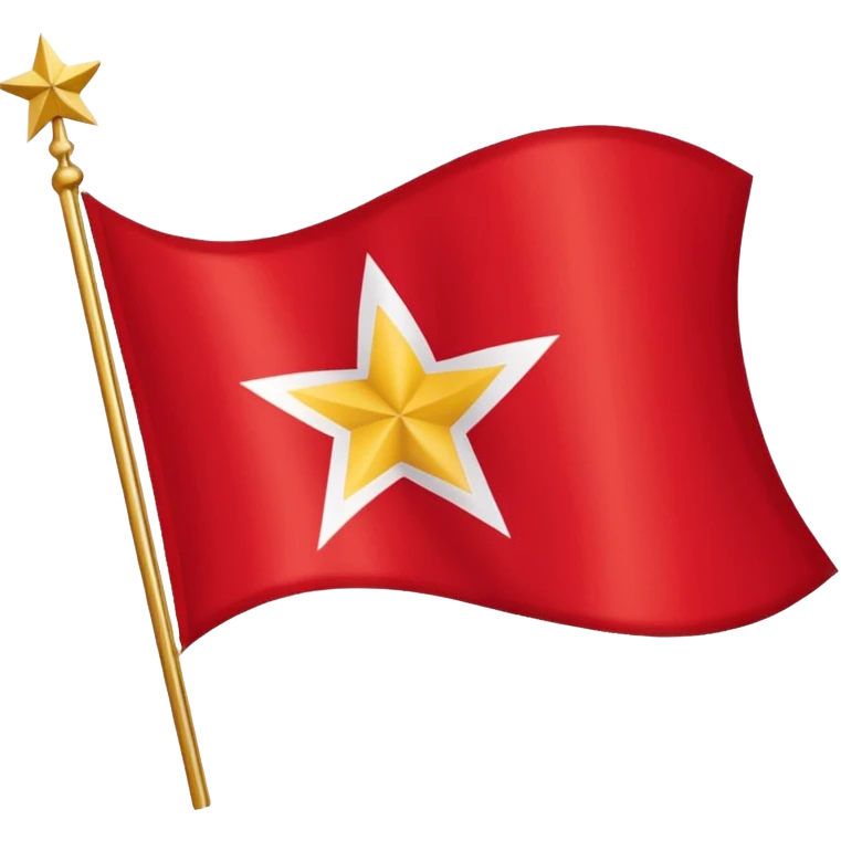 Bandeira do Pará em cor vermelho e uma listra banca na vertical e uma estrela dourada no centro emoji