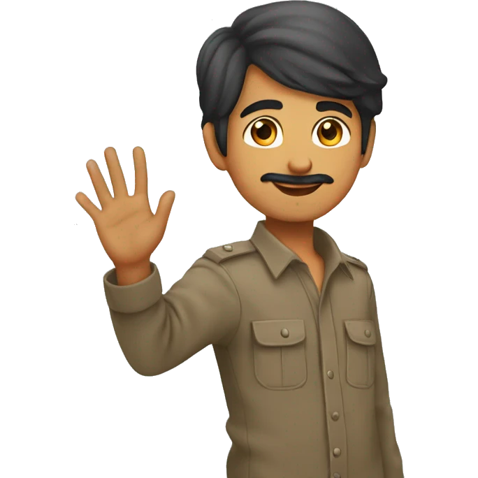 Young sardar raise his one hand emoji