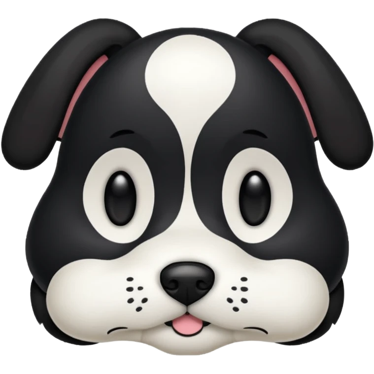 Dumb dog black floppy ears and white emoji