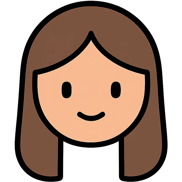 Simple girl face with long hair emoji