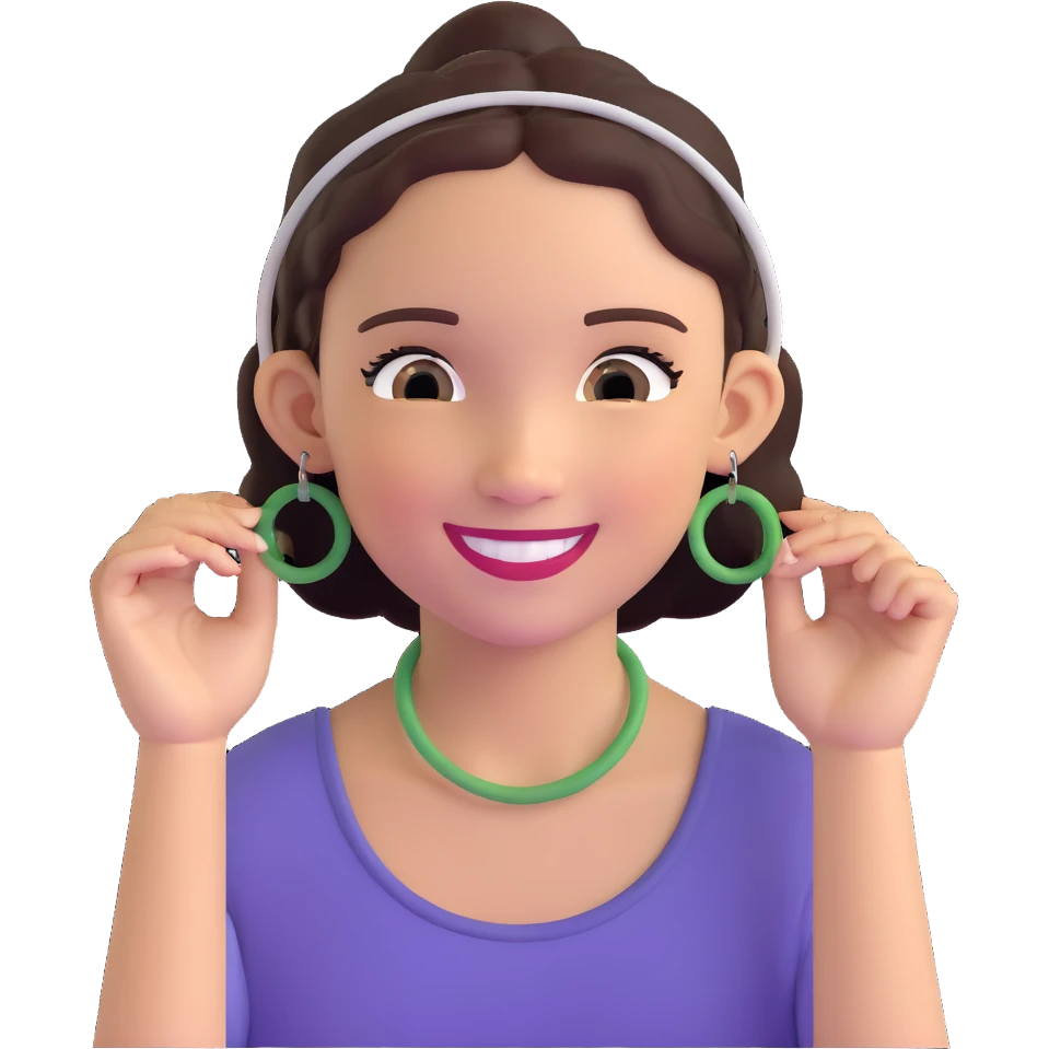 smiling girl with hoop earrings emoji