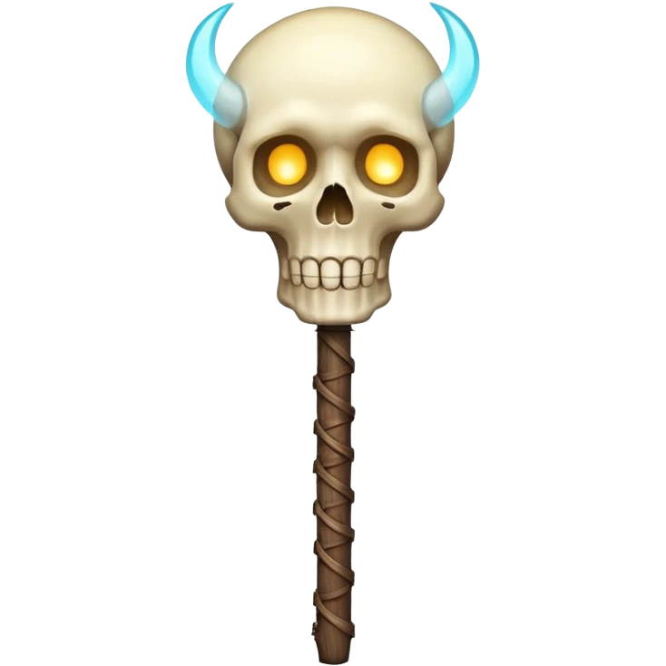 Skull Staff – Wooden staff with glowing skull top
 emoji