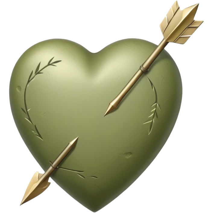 Pale olive heart with arrow emoji