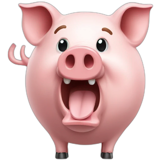 face of a pig talking into loudspeaker emoji