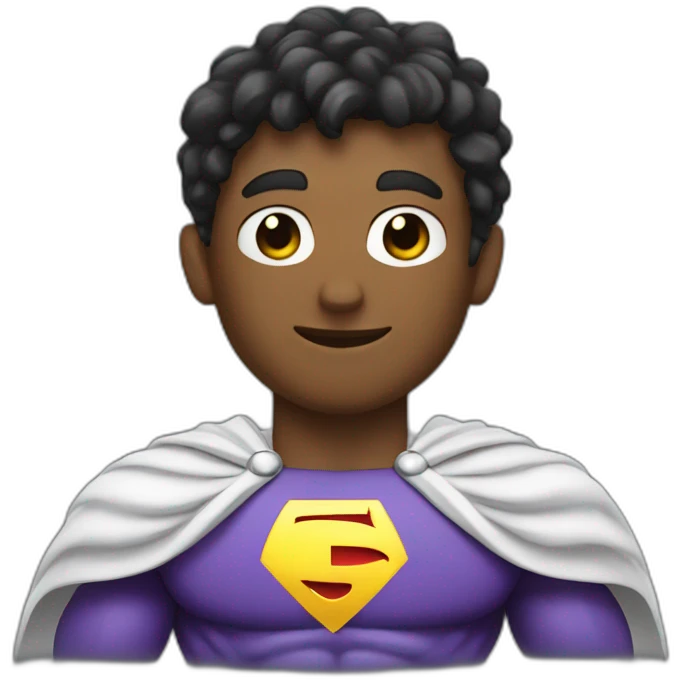 Superhero upper body with a big F in the chest emoji
