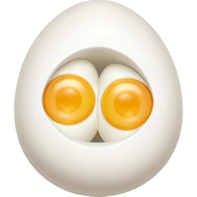 2 eggs rotated slightly- no yolk emoji