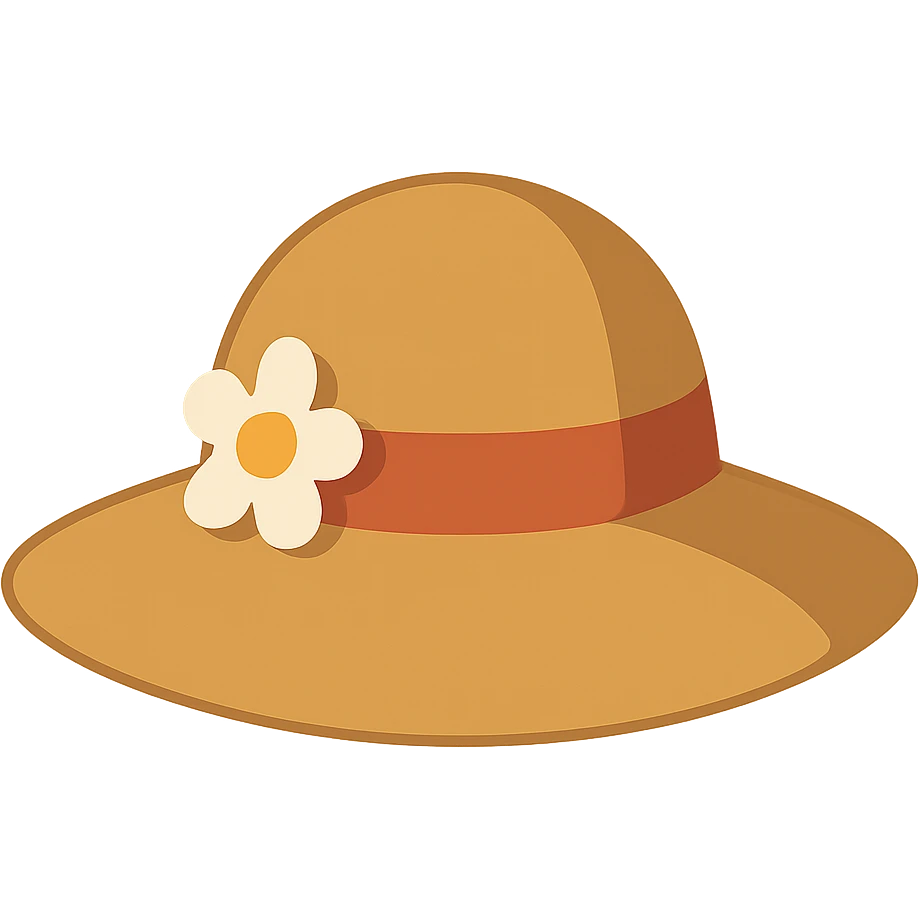 Flat design style Sophie hat emoji