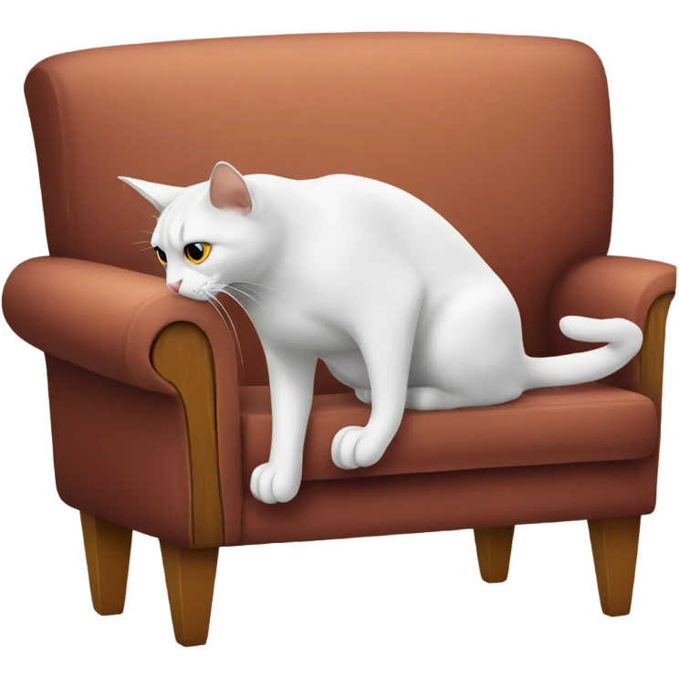 Cat sniffing a couch emoji