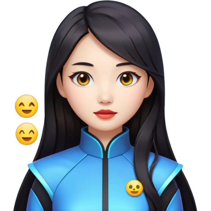 chinese babe ai robot long dark hair emoji emoji