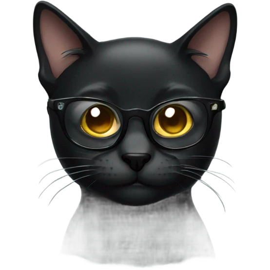 Black Cat with glasses emoji