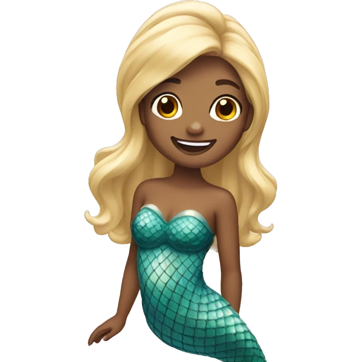 Blonde smiling mermaid  emoji