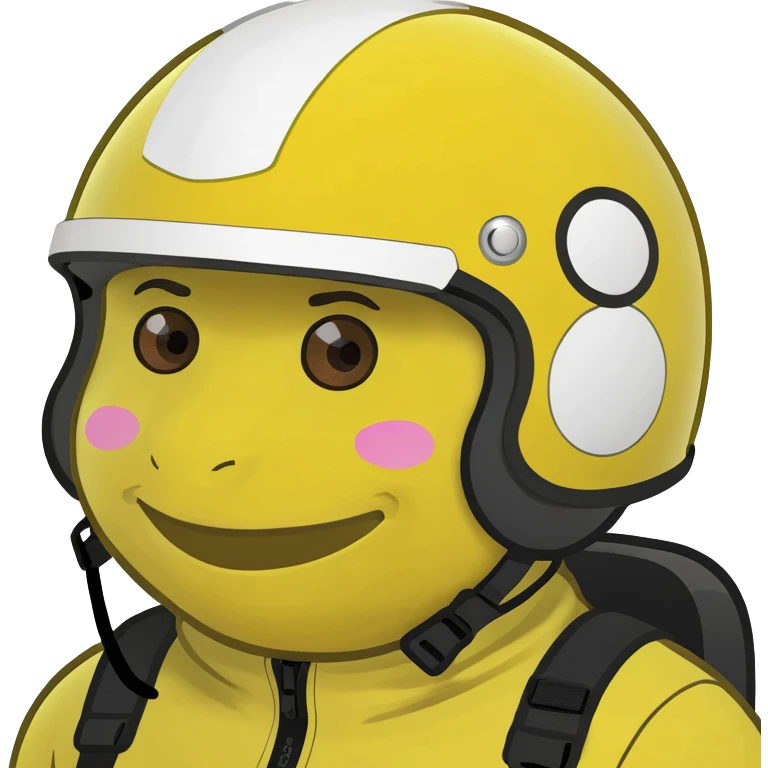 Retarded yellow emoji with helmet  emoji