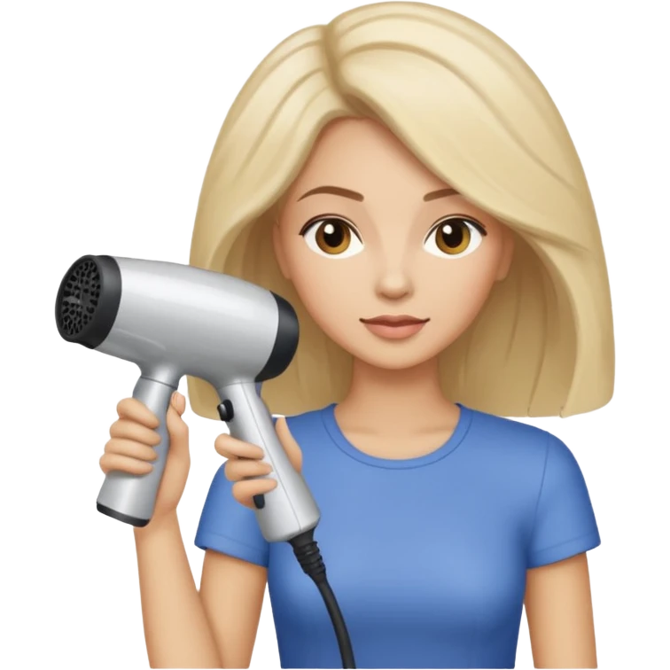 chica en la peluqueria con un secador en la cabeza y leyendo una revista emoji
