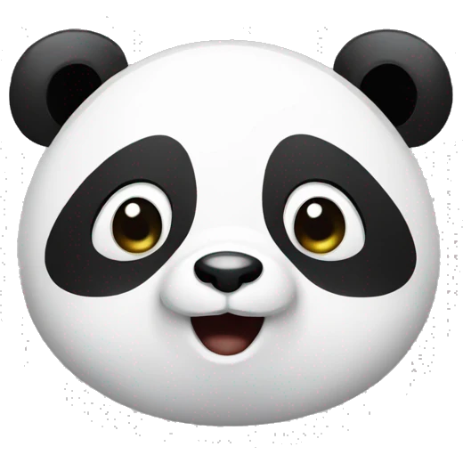 a panda that are thinking about something, head to look in the sky emoji