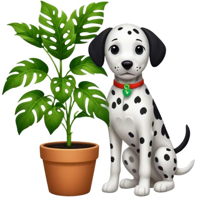 Dalmatian and plant emoji