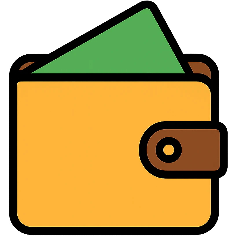 wallet, simple, clean, modern icon style emoji