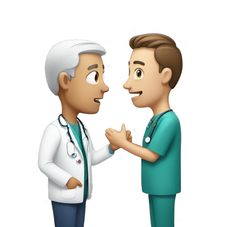 man talking to doctor emoji