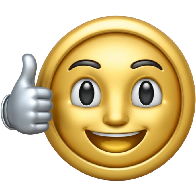 Create silver color emoji with likes thumbs  emoji
