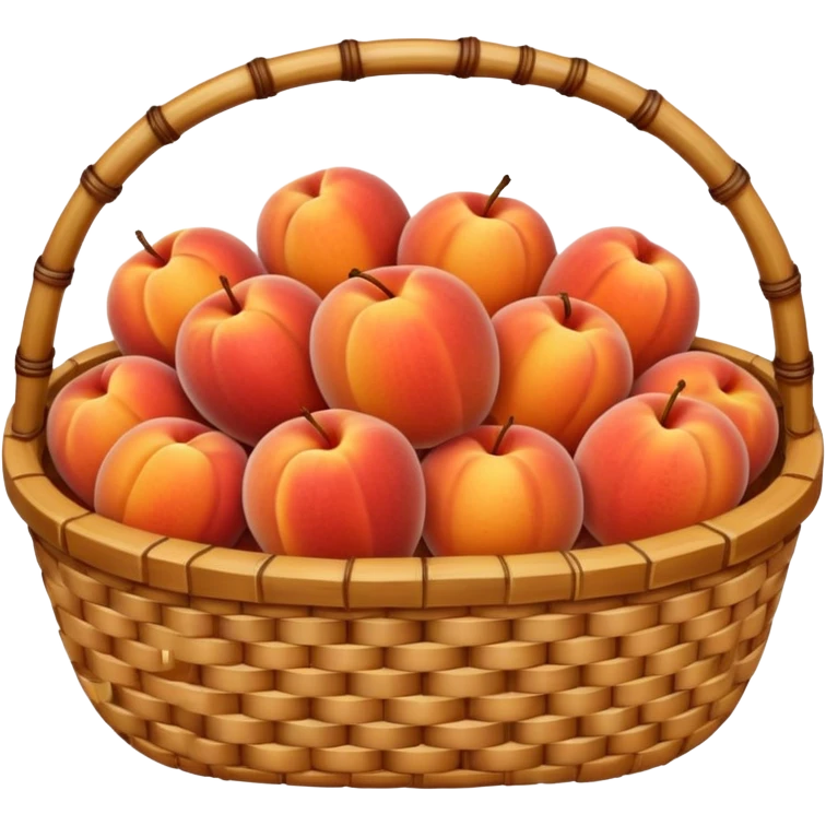 bamboo basket, peaches emoji