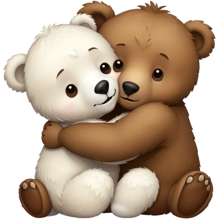 Brown bear and white bear hugging each other  emoji