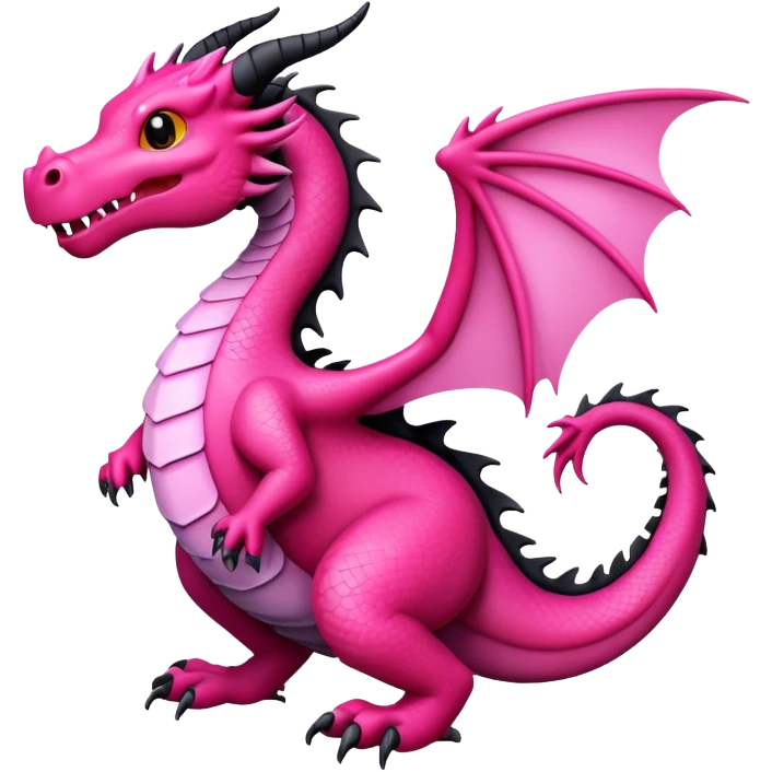 Pink and black dragon  emoji
