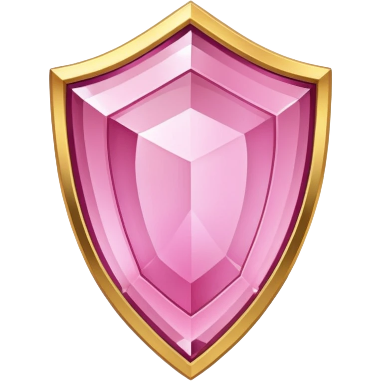Pink crystal shield golden border emoji