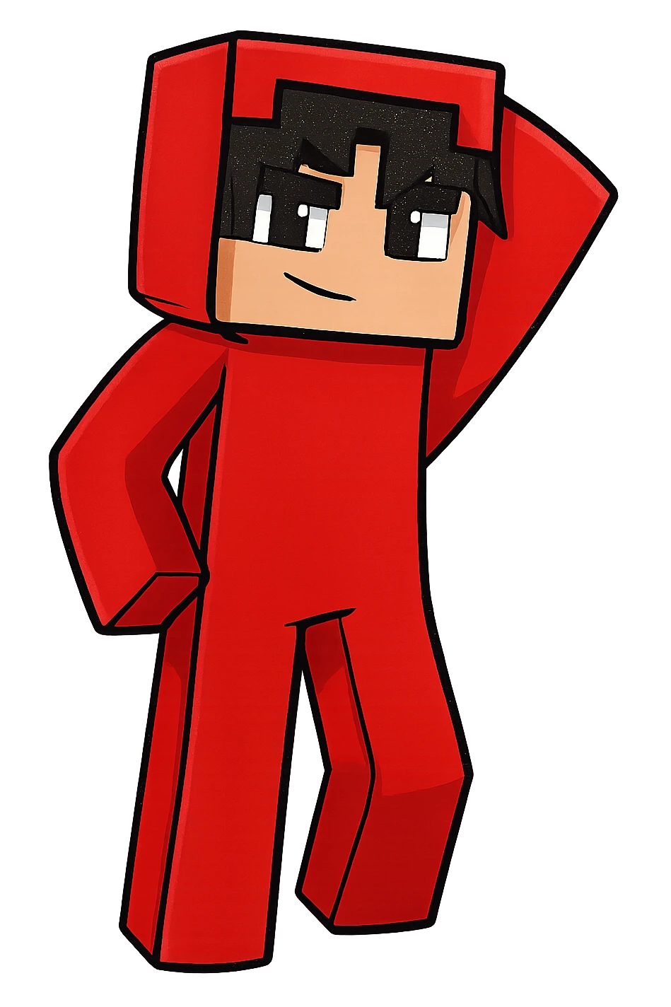 Extract the red character on the right from the image as a separate image with a transparent background, preserving all details and colors of the character. emoji