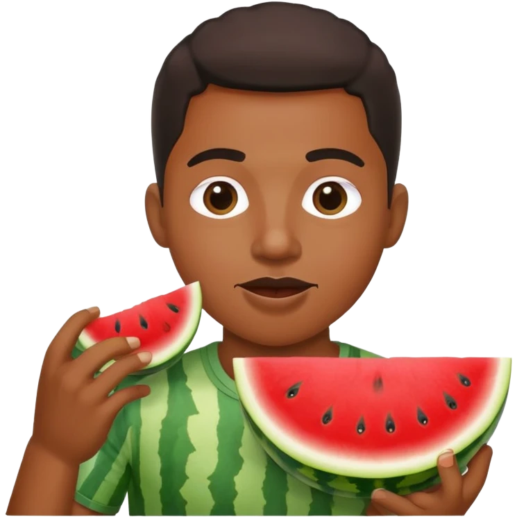 Black person eating watermelon  emoji