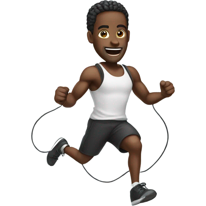 Black man jump roping  emoji