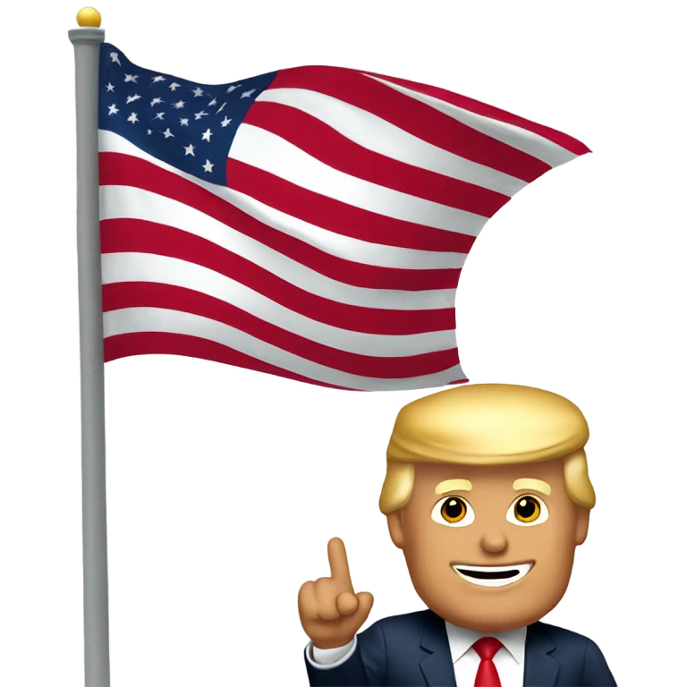 Trump waving a flag emoji