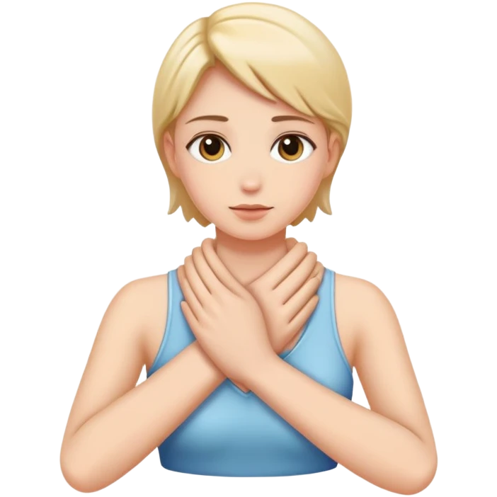 Hands crossing neck emoji