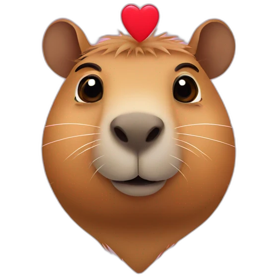 Capybara with heart eyes emoji