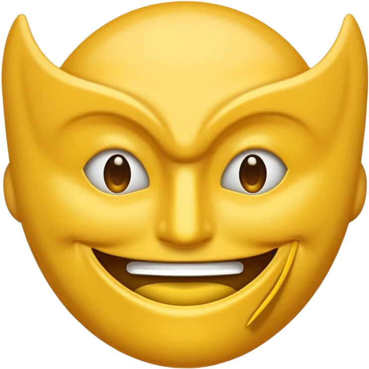 Un emoji qui veut rire mais qui est caché derrière une masque emoji