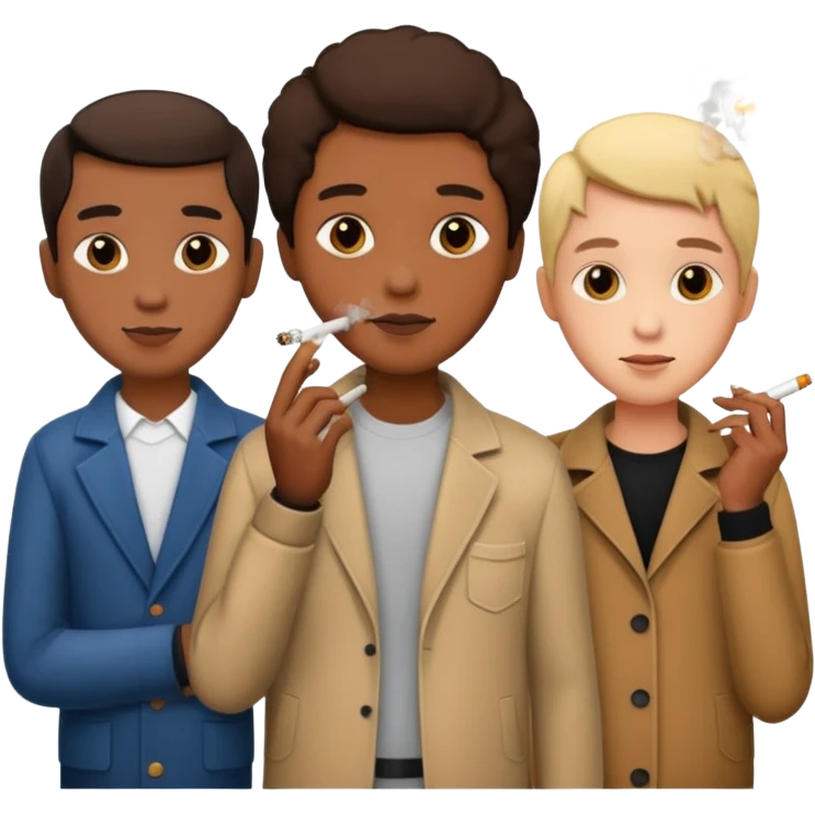 group of friends with cigarettes  emoji