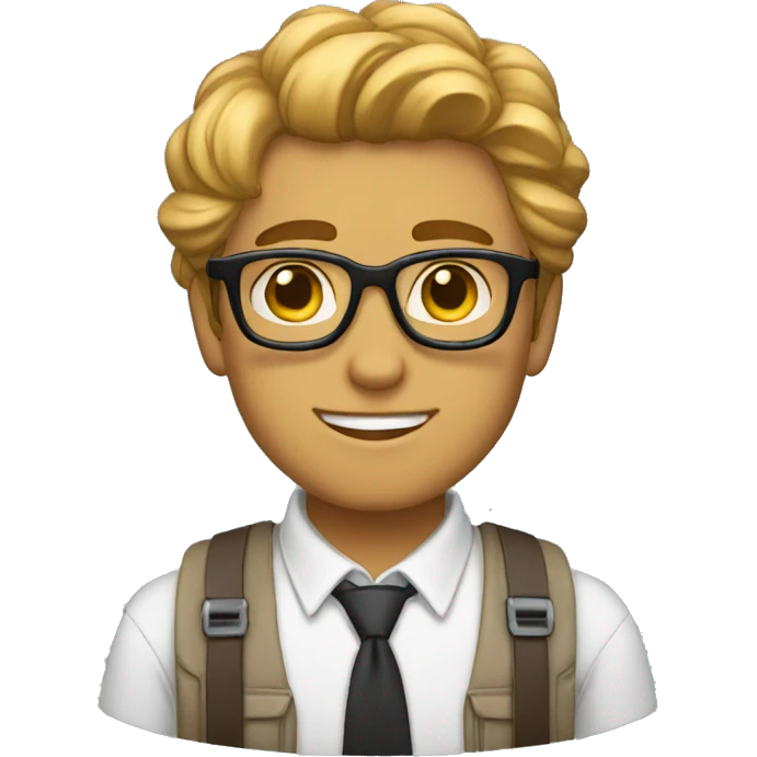 nerd doing the 👉👈 thing emoji