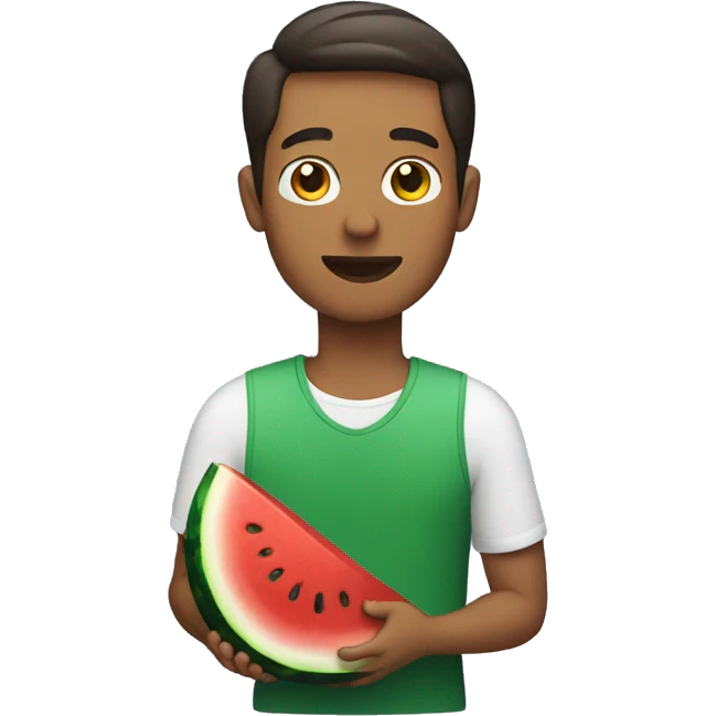 guy holding a watermelon emoji
