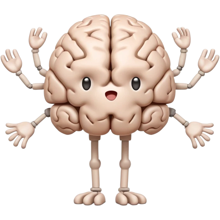 humanoid brain character with arms and legs emoji