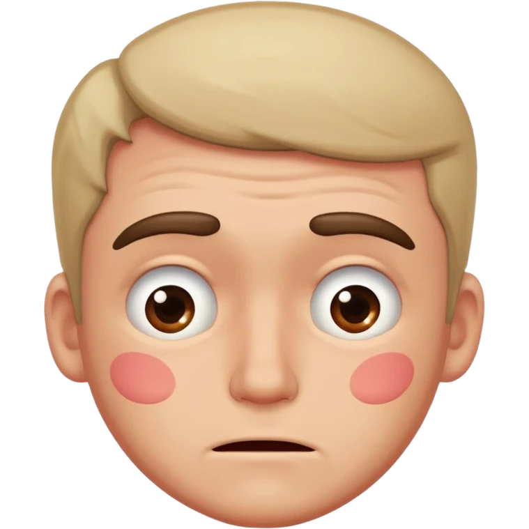 drunk guy blushing and embarrassed emoji