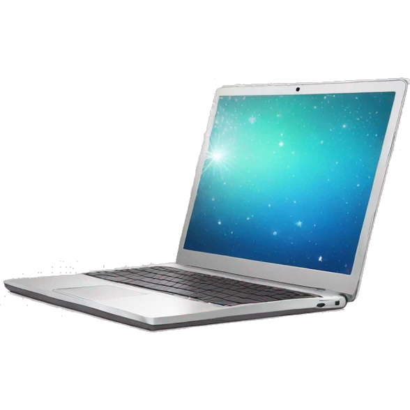 laptop and sparkling emoji
