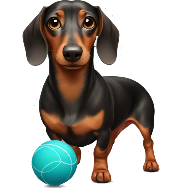 Dachshund with a ball emoji