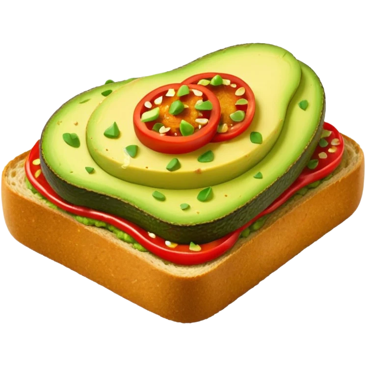 Avocado toast, with chili flakes emoji