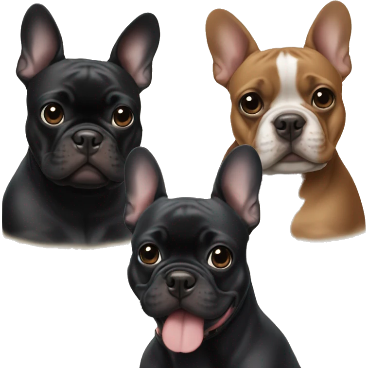 Two black frenchies one boy one girl emoji